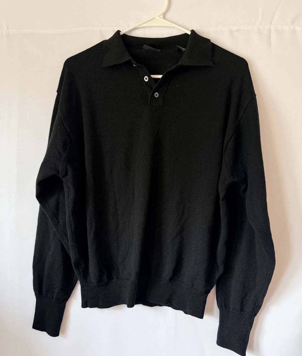 Expert by Evergreen Men's  Long Sleeve 100% Extra Fine Merino Wool Sweater Sz M